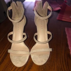 Kelly and Katie Nude Suede Heels